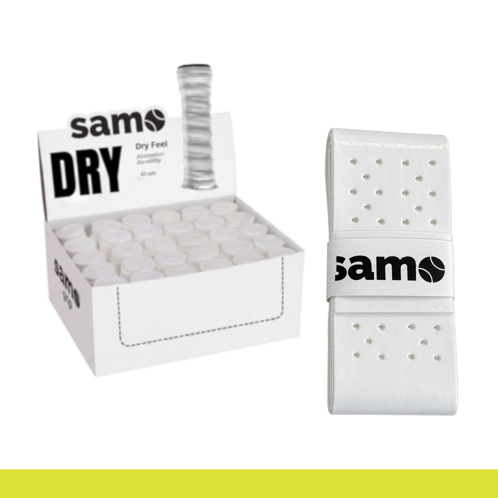 Caja de 60 overgrips de pádel perforados DRY Adherence de Samo